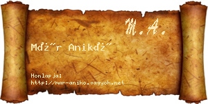 Már Anikó névjegykártya
