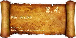 Már Anikó névjegykártya